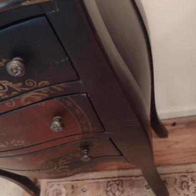 Mahogany Finish Three Drawer Bombay Chest