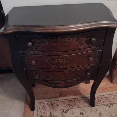 Mahogany Finish Three Drawer Bombay Chest