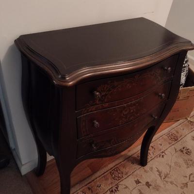 Mahogany Finish Three Drawer Bombay Chest