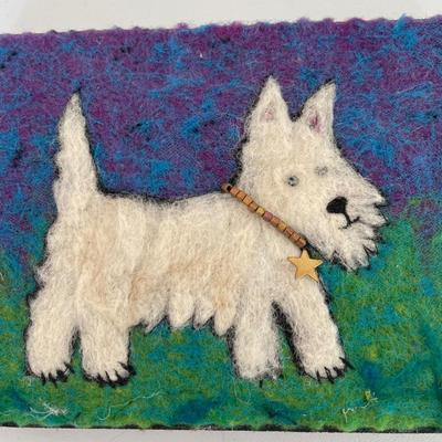 Fiber Art Westie Dog Artist Made