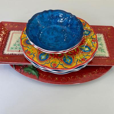 9 piece Melamine Plates and Bowls