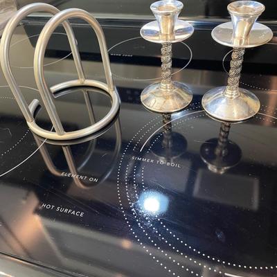 Napkin Holder and 2 Made in Spain Candle Holders