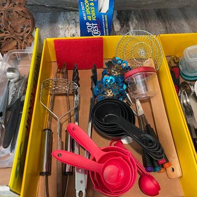 3 Flats of Kitchen Drawer Items