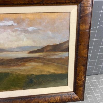 Sale Photo Thumbnail #44: Seems like Great Salt Lake?? Nice! Pleasant! Good Condition! Measures 11 x 20. Nice Frame! 