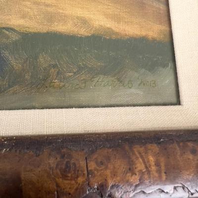 Sale Photo Thumbnail #47: Seems like Great Salt Lake?? Nice! Pleasant! Good Condition! Measures 11 x 20. Nice Frame! 