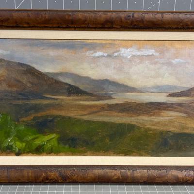 Sale Photo Thumbnail #43: Seems like Great Salt Lake?? Nice! Pleasant! Good Condition! Measures 11 x 20. Nice Frame! 