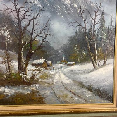 Sale Photo Thumbnail #215: Measures A lot! Painting is 30 x 40 PLUS The Frame. Nice Condition. Lovely for UTAH Winter. 