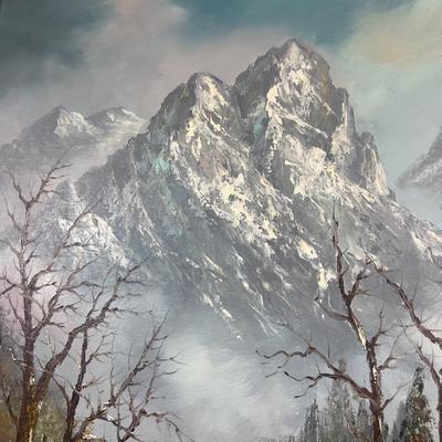 Sale Photo Thumbnail #214: Measures A lot! Painting is 30 x 40 PLUS The Frame. Nice Condition. Lovely for UTAH Winter. 