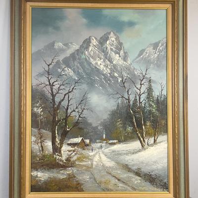 Sale Photo Thumbnail #211: Measures A lot! Painting is 30 x 40 PLUS The Frame. Nice Condition. Lovely for UTAH Winter. 