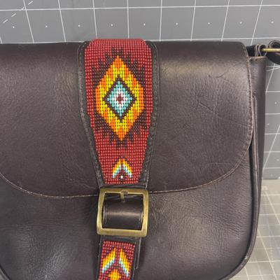 Sale Photo Thumbnail #368: Good Usable Condition. Dark Brown with Red Orand Yellow Beads. 