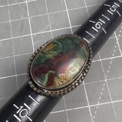 Sale Photo Thumbnail #372: Size 8. Vintage Tarnished authentic. Large Stone! 