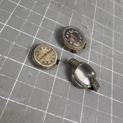 Sale Photo Thumbnail #431: Not working Order. But Awesome Upcycle for jewelry making or art. One does not have insides watch works. COOL!