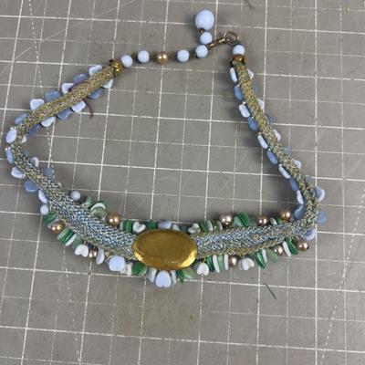 Sale Photo Thumbnail #514: Used. Shows wear. Collectible. 1940's Glass Bead CHOKER