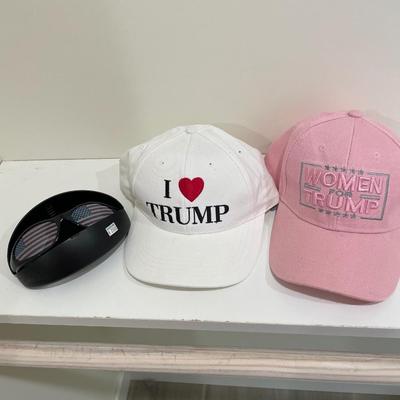 Patriotic Sunglasses and 2 Trump Hats