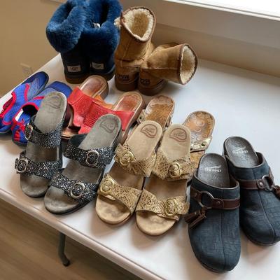 8 pair shoes, Uggs, Dansko etc