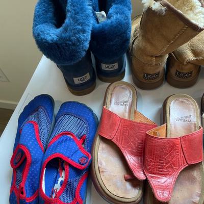 8 pair shoes, Uggs, Dansko etc