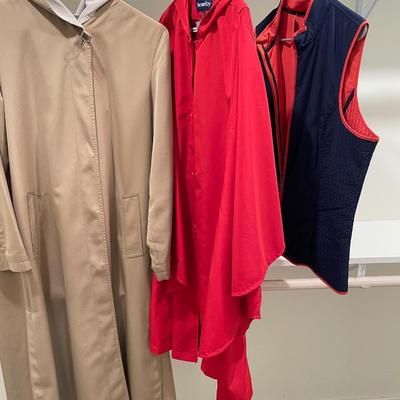 Trench Coat, Red Cape and reversible Vest