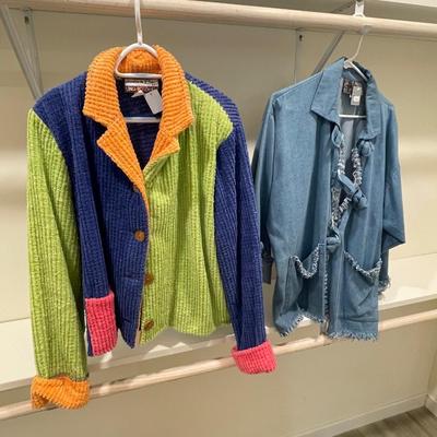 2 fun Vintage Jackets in Chenille and Denim