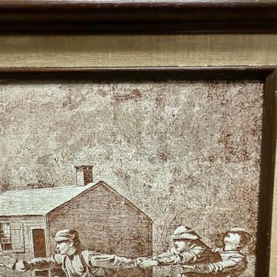 Sale Photo Thumbnail #299: Originally published in Harper's Weekly in 1873, this is a modern reproduction done by laser cutting a wood sheet.  Very good condition, framed size is approx. 14.4" x 17.5".