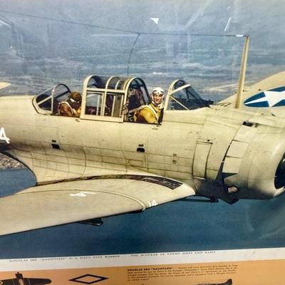 Sale Photo Thumbnail #319: Colorized version of an official Douglas Aircraft photo, showing marking schemes used in 1942-1943. Photo and frame are in good condition, this is an excellent, clear photo of the aircraft in flight.