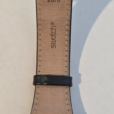 Lot 59: Swatch - Swiss Watch SR626SW Black Leather Day Date