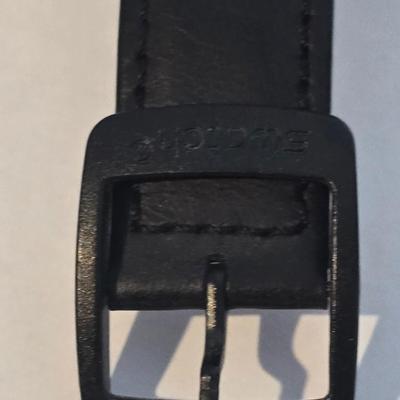 Lot 59: Swatch - Swiss Watch SR626SW Black Leather Day Date