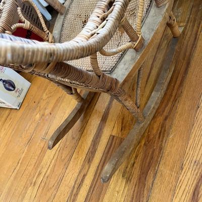 Lot 266 Antique childs wicker chair & stool