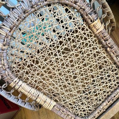 Lot 266 Antique childs wicker chair & stool