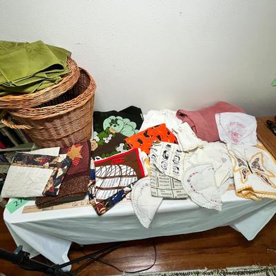 Lot 275 Basket full of linens