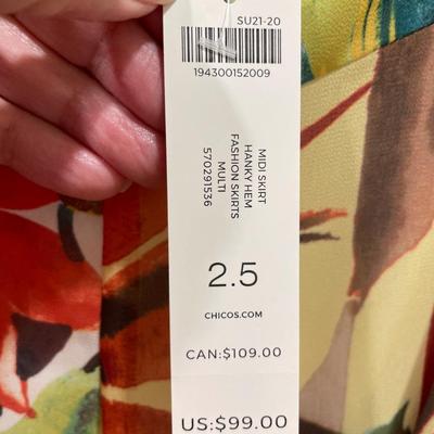 3 Skirts Chicos Print NWT and 2 Black Coldwater Creek