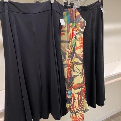 3 Skirts Chicos Print NWT and 2 Black Coldwater Creek