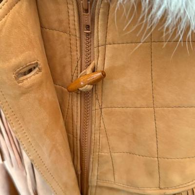 Size L Fur Lined Suede Coat