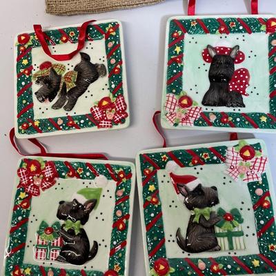 Big Scottie Dog Lot, Tree Topper, Metal Decor