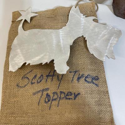 Big Scottie Dog Lot, Tree Topper, Metal Decor