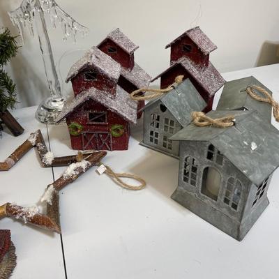 Large Rustic Christmas Decor Lot