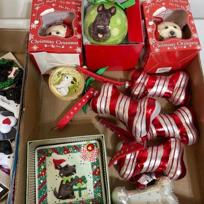 Huge Dog Christmas Holiday Ornaments Lot