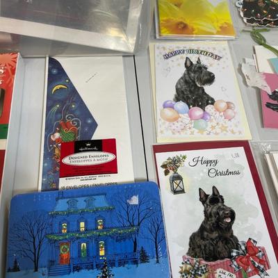 Large Holiday and More Stationary Lot with Bin