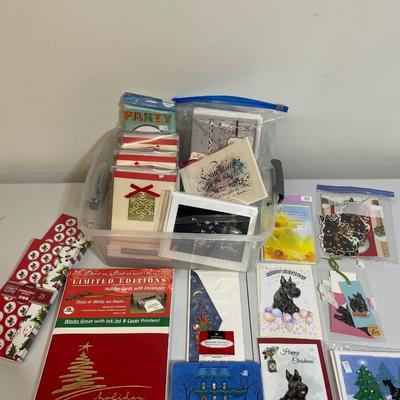 Large Holiday and More Stationary Lot with Bin