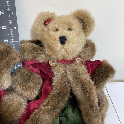 Boyd’s Bears Plush Red Velveteen Coats with Faux Fur