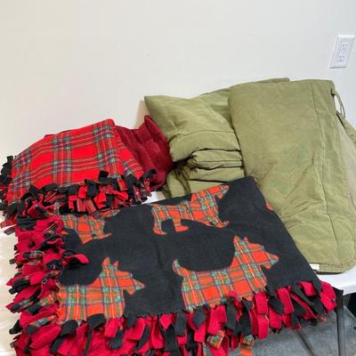 2 Small Dog Blankets and set of Couch/Car Protectors