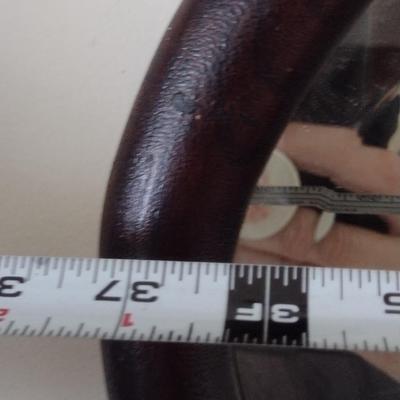 Beveled Wall Mirror with Wooden Frame- Approx 19 1/2" x 37 1/4"
