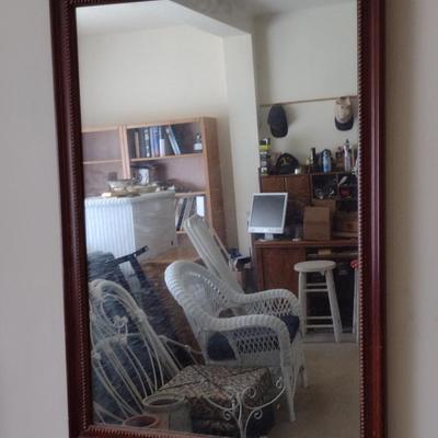 Wood Framed Wall Mirror- Approx 22 1/2" x 32 1/4"