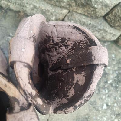 Sale Photo Thumbnail #18: These are not as heavy as if solid concrete so they must be 0attially hollow or made of some other pottery.  They are still heavy enough to not knock over.  Make great decor for your front door or flowerbed