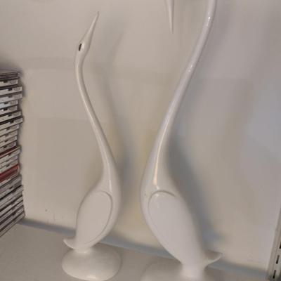 Mid Century Ceramic Swan Statuettes