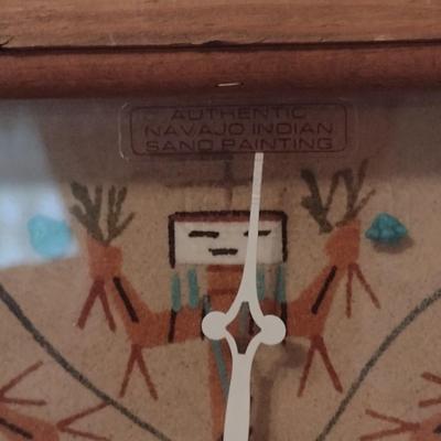 Genuine Native American Sand Art Shadowbox Wall Clock