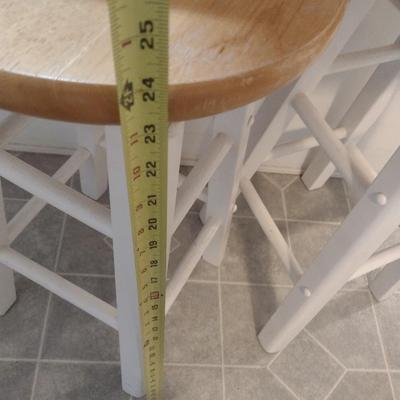 Pair of Solid Wood Sitting Stools