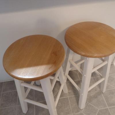 Pair of Solid Wood Sitting Stools