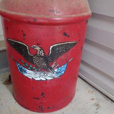 Vintage Metal Milk Can with American Eagle