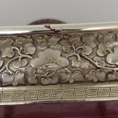 Gilt Dragon Design Decorative Plate with Metal Stand- Approx 12 1/4" x 7 1/2"