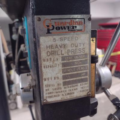 Guardian Power 5 Speed Heavy Duty Drill Press on Rolling Work Stand